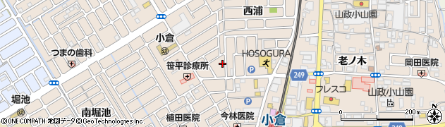 京都府宇治市小倉町西浦65周辺の地図