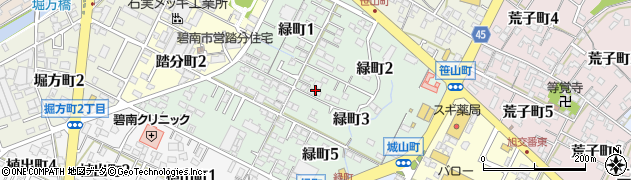 愛知県碧南市緑町周辺の地図