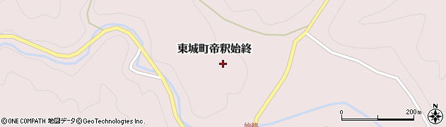 広島県庄原市東城町帝釈始終周辺の地図