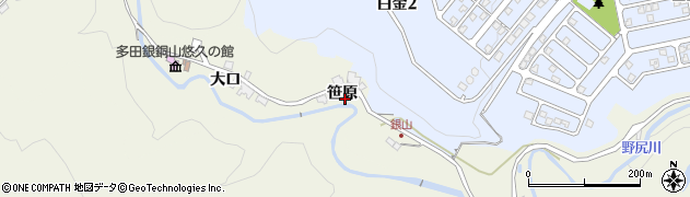 兵庫県川辺郡猪名川町銀山笹原12周辺の地図