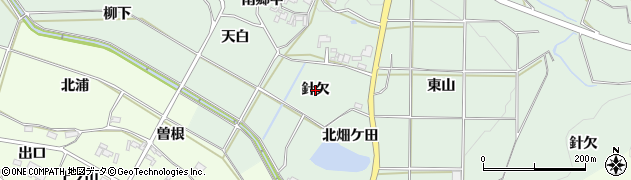 愛知県幸田町（額田郡）長嶺（針欠）周辺の地図
