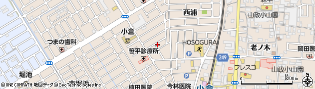京都府宇治市小倉町西浦92周辺の地図