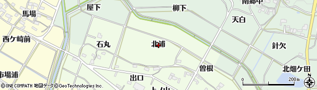 愛知県額田郡幸田町久保田北浦周辺の地図