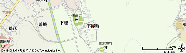 愛知県岡崎市山綱町（下屋敷）周辺の地図