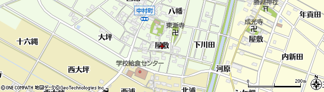 愛知県岡崎市中村町（屋敷）周辺の地図