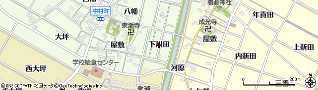 愛知県岡崎市中村町（下川田）周辺の地図