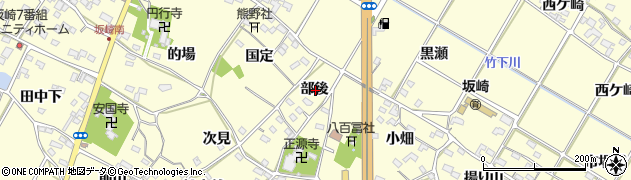 愛知県額田郡幸田町坂崎部後周辺の地図