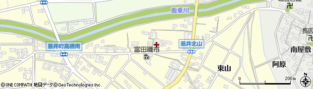 愛知県安城市藤井町（北山）周辺の地図