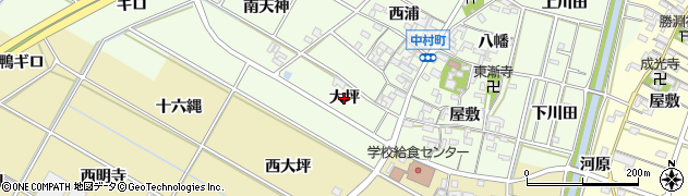 愛知県岡崎市中村町（大坪）周辺の地図