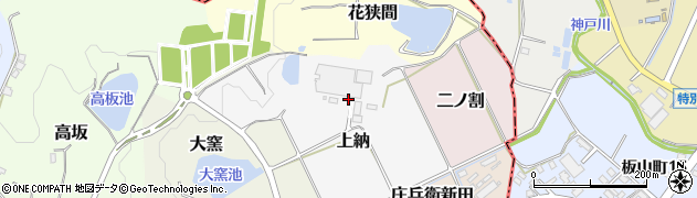 愛知県常滑市上納周辺の地図