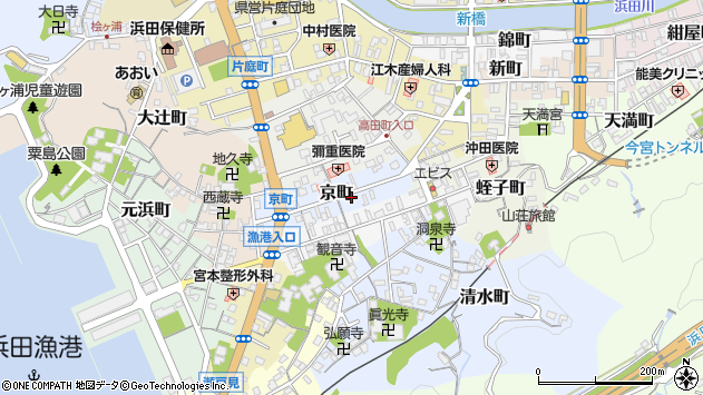 〒697-0045 島根県浜田市京町の地図