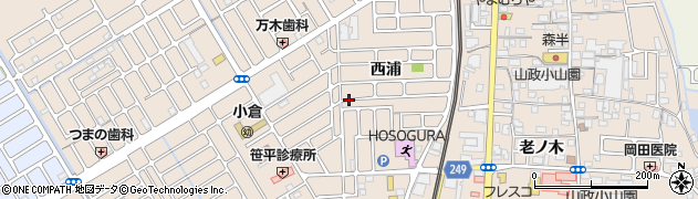 京都府宇治市小倉町西浦周辺の地図