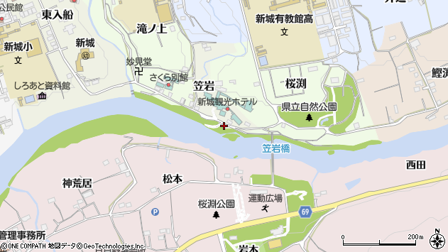 〒441-1329 愛知県新城市笠岩の地図