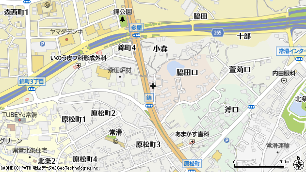 〒479-0068 愛知県常滑市長田の地図