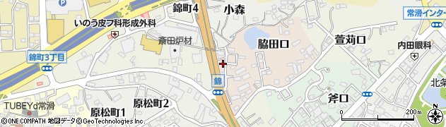 愛知県常滑市長田周辺の地図