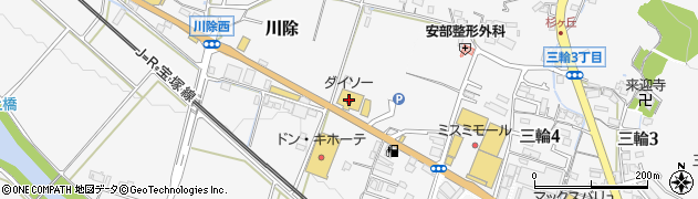 ダイソー三田川除店周辺の地図