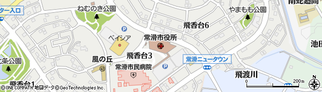 愛知県常滑市周辺の地図