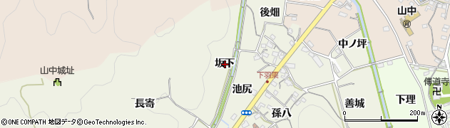 愛知県岡崎市羽栗町坂下周辺の地図