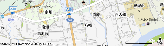 愛知県新城市石田八幡周辺の地図