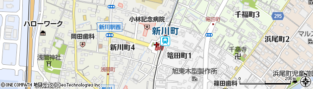 新川町駅周辺の地図
