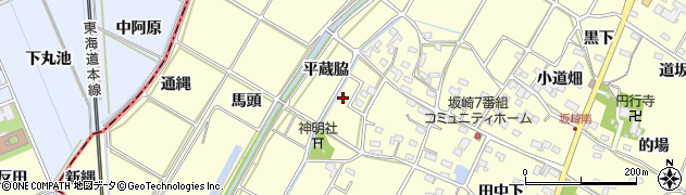 愛知県額田郡幸田町坂崎平蔵脇131周辺の地図