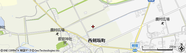 兵庫県加西市西剣坂町周辺の地図