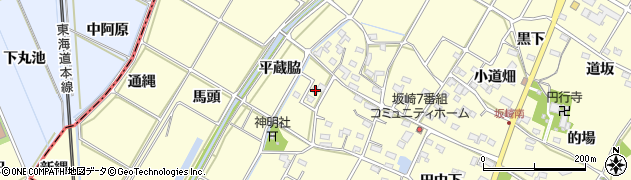 愛知県額田郡幸田町坂崎平蔵脇136周辺の地図