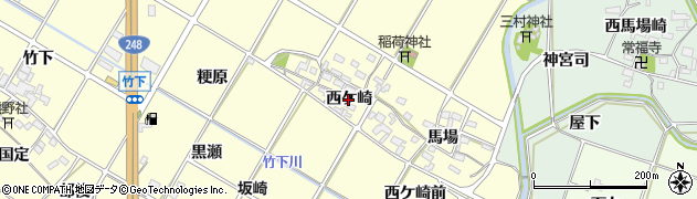 愛知県幸田町（額田郡）坂崎（西ケ崎）周辺の地図