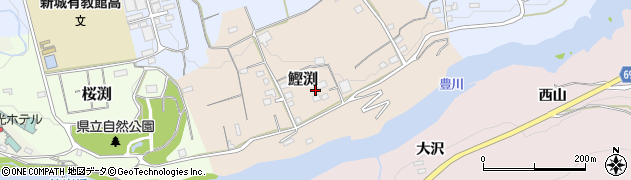 愛知県新城市鰹渕周辺の地図