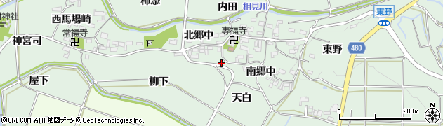 愛知県額田郡幸田町長嶺白山下周辺の地図