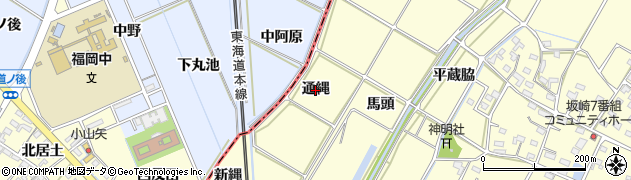 愛知県幸田町（額田郡）坂崎（通縄）周辺の地図