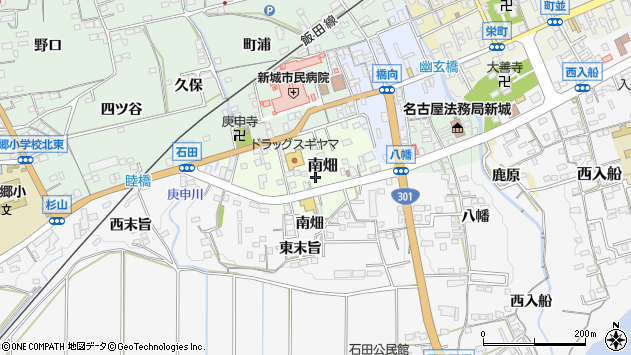 〒441-1386 愛知県新城市南畑の地図