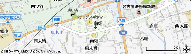 愛知県新城市南畑周辺の地図