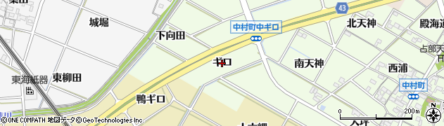 愛知県岡崎市中村町（ギロ）周辺の地図