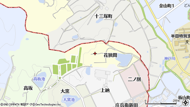 〒479-0011 愛知県常滑市花狭間の地図