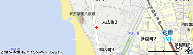 愛知県常滑市末広町周辺の地図