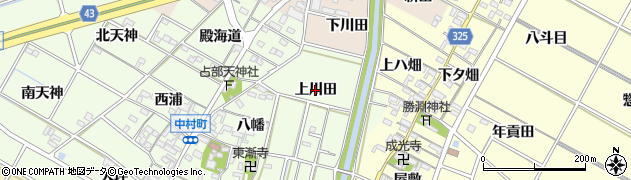 愛知県岡崎市中村町（上川田）周辺の地図