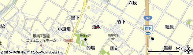 愛知県額田郡幸田町坂崎道坂周辺の地図