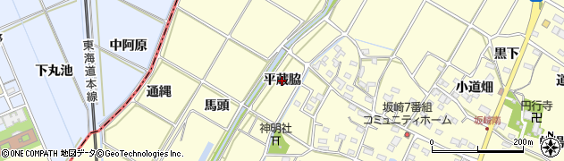 愛知県幸田町（額田郡）坂崎（平蔵脇）周辺の地図