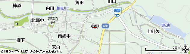 愛知県幸田町（額田郡）長嶺（東野）周辺の地図