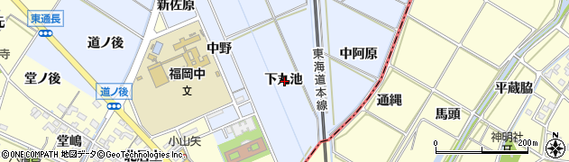 愛知県岡崎市上地町下丸池周辺の地図