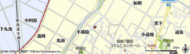 愛知県額田郡幸田町坂崎平蔵脇58周辺の地図