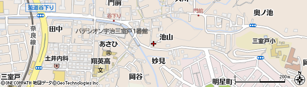 京都府宇治市莵道池山周辺の地図