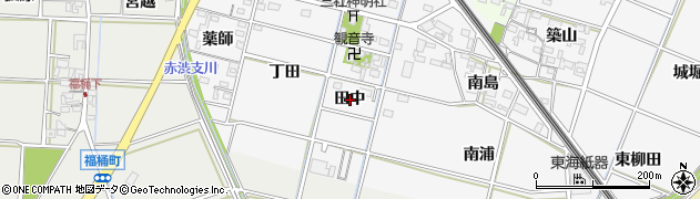 愛知県岡崎市下三ツ木町（田中）周辺の地図