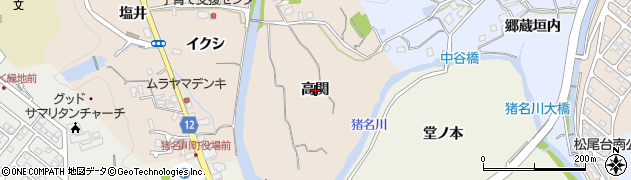 兵庫県猪名川町（川辺郡）柏梨田（高関）周辺の地図