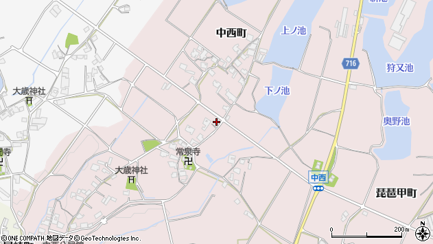 〒675-2243 兵庫県加西市中西町の地図