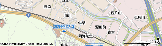 愛知県岡崎市舞木町（中柴）周辺の地図