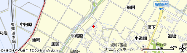愛知県額田郡幸田町坂崎平蔵脇61周辺の地図