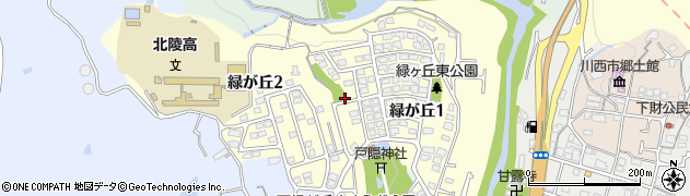 兵庫県川西市緑が丘周辺の地図