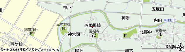 愛知県幸田町（額田郡）長嶺（西馬場崎）周辺の地図